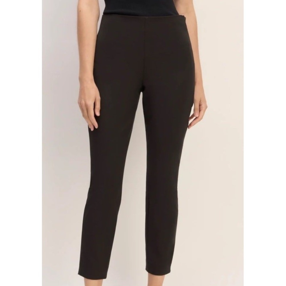 Everlane The Bi-Stretch Work Pant Black Minimalist Cropped Side Zip Size 12